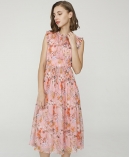 Floral print silk-chiffon dress